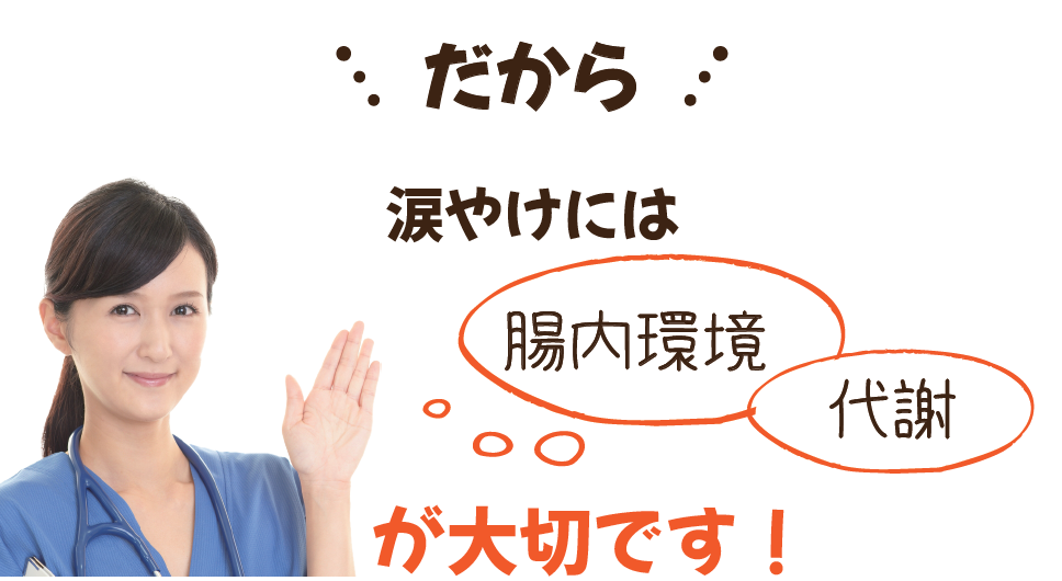 だから涙やけには腸内環境・代謝が大切です！